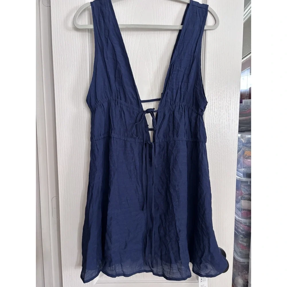 Cupshe  Size Medium New With Tag Bathing Suit‎ Cover-Up Navy Blue 3625